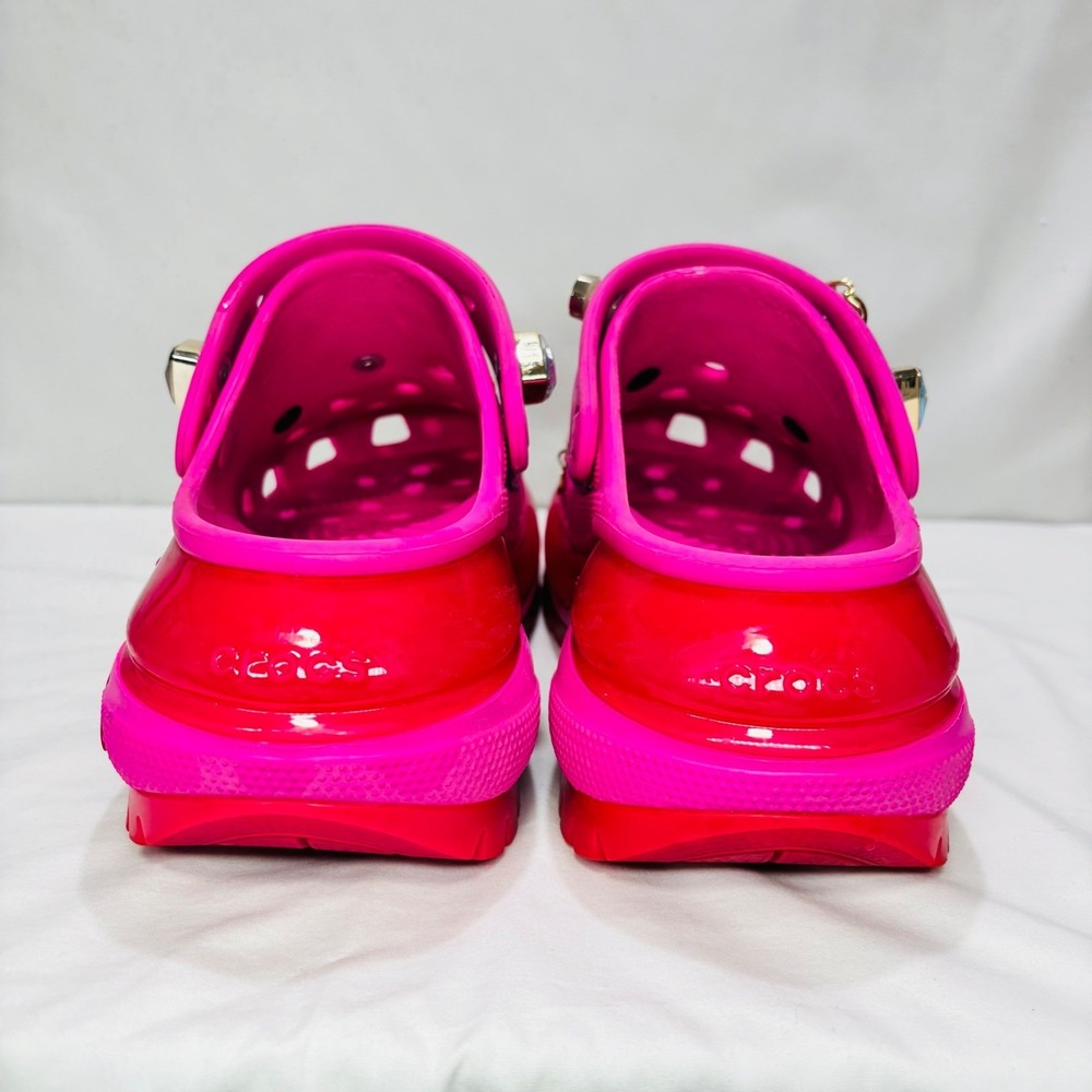 CROCS Pink Rhinestone Bejeweled Platform Mules - Picture 8 of 9